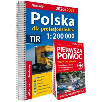 Polska Atlas Samochodowy dla Profesjonalist�w 1:200 000 + Pierwsza Pomoc 2025/2026