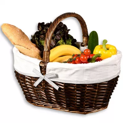 Kesper Pleciony koszyk zakupowy br�zowy 45x34x37 cm