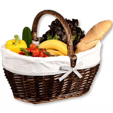Kesper Pleciony koszyk zakupowy br�zowy 45x34x37 cm