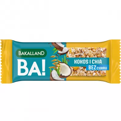 Bakalland Ba! Baton 5 zb� Kokos i Chia bez dodatku cukru 30 g