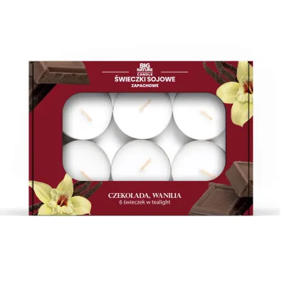 Big Nature �wieczki sojowa zapachowa tealight CZEKOLADA-WANILIA 6 szt.