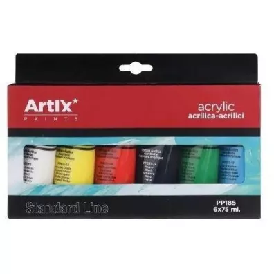 Artix Farba akrylowa 75ml 6 kolor�w 6 x 75 ml