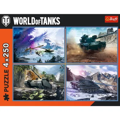 Puzzle 4x250 el. Wielka bitwa czo�g�w Trefl