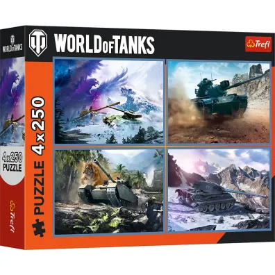 Puzzle 4x250 el. Wielka bitwa czo�g�w Trefl