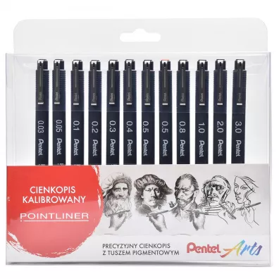 Pentel Cienkopisy kalibrowane S20P w etui 12 szt.