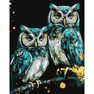 Ideyka Malowanie po numerach - M�dre sowy 40x50cm