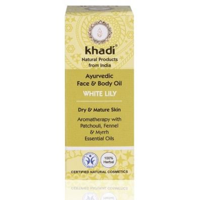 Khadi Ajurwedyjski olejek do twarzy i ciaa z bia lili 10 ml