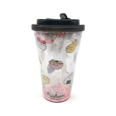 Kubek ze s�omk� i pokrywk� Pusheen Sushi Cat