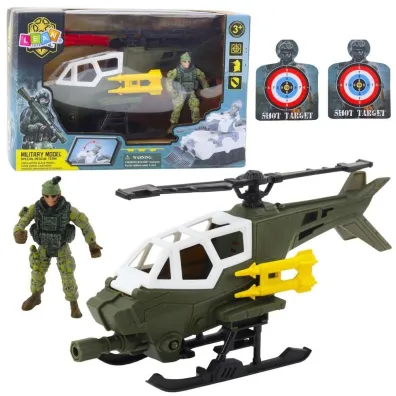 Helikopter wojskowy i figurka �o�nierza z broni�