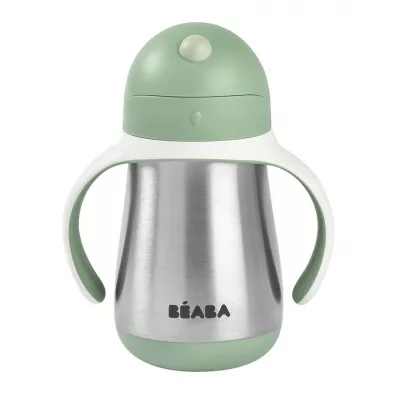 Beaba Bidon termiczny termobutelka ze somk Sage green 250 ml