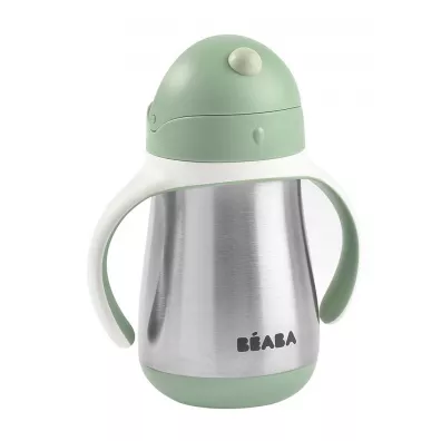 Beaba Bidon termiczny termobutelka ze somk Sage green 250 ml