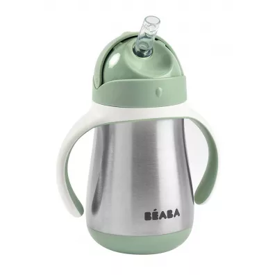Beaba Bidon termiczny termobutelka ze somk Sage green 250 ml