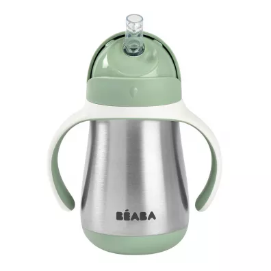 Beaba Bidon termiczny termobutelka ze somk Sage green 250 ml