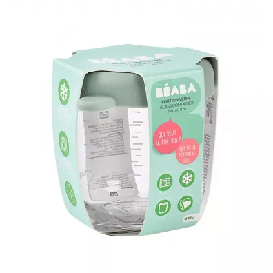 Beaba Pojemnik soiczek szklany z zamkniciem Sage green 250 ml