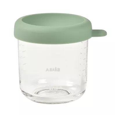 Beaba Pojemnik soiczek szklany z zamkniciem Sage green 250 ml