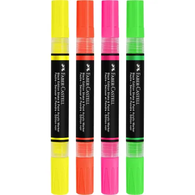 Faber-Castell Marker akrylowy black edition shake&paint 4 kol. neonowe op. kartonowe