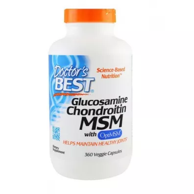 Doctors Best Glukozamina + Chondroityna + MSM Suplement diety 360 kaps.