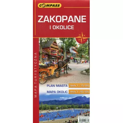Mapa Zakopane. Plan miasta 1:15 000 i Mapa okolic 1:60 000