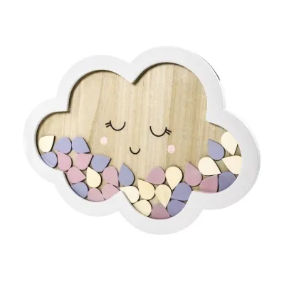 PartyDeco Drewniana ksi�ga go�ci Chmurka 30.5x43cm