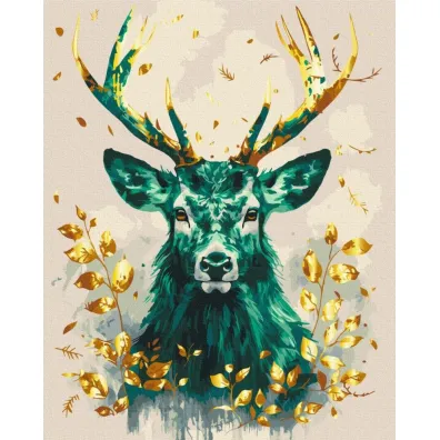 Brushme Malowanie po numerach - Gold szmaragdowa korona lasu 40x50cm