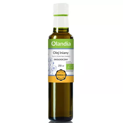 Olandia Olej lniany toczony na zimno 250 ml Bio