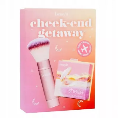 Benefit Zestaw Cheek-End Getaway Shellie Warm-Seashell Pink Blush + Multitasking Cheek Brush 2 szt.