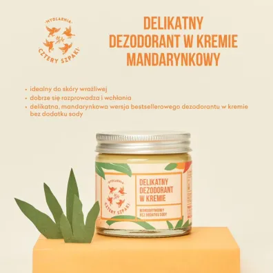 Mydlarnia 4 Szpaki Delikatny dezodorant w kremie mandarynkowy 60 ml