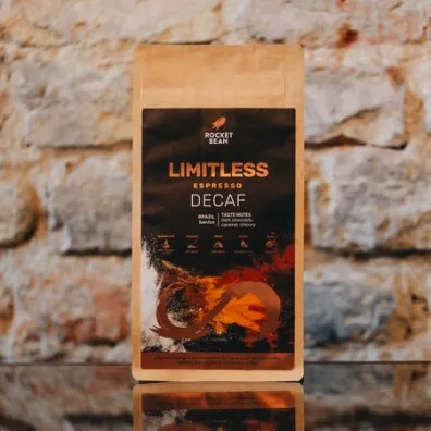 Rocket Bean Kawa ziarnista bezkofeinowa Brazylia Limitless Decaf Espresso 500 g