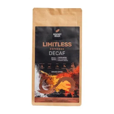 Rocket Bean Kawa ziarnista bezkofeinowa Brazylia Limitless Decaf Espresso 500 g