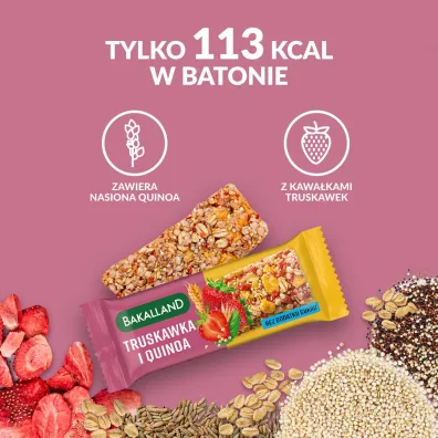 Bakalland Ba! Baton Truskawka i Quinoa Zestaw 6 x 30 g