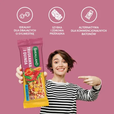 Bakalland Ba! Baton Truskawka i Quinoa Zestaw 6 x 30 g