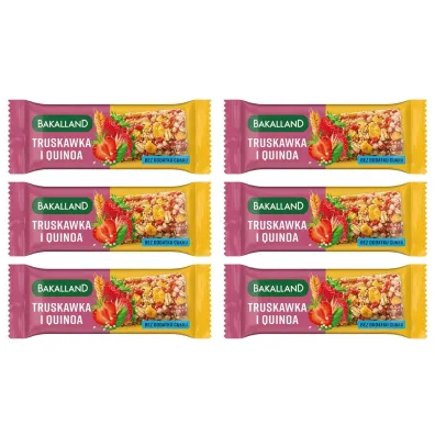 Bakalland Ba! Baton Truskawka i Quinoa Zestaw 6 x 30 g