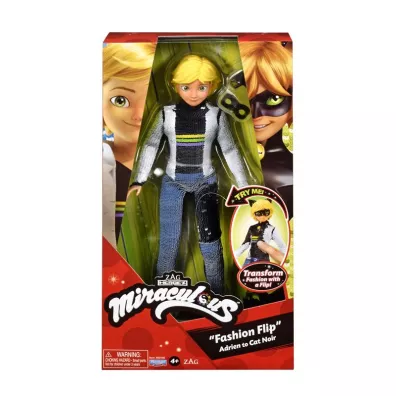 Miraculous: Biedronka i Czarny Kot Adrien. Czarny Kot w zmieniaj�cym si� stroju z cekinami Playmates