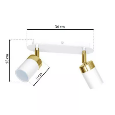 Eko-light Lampa sufitowa Joker White/Gold 2xGU10