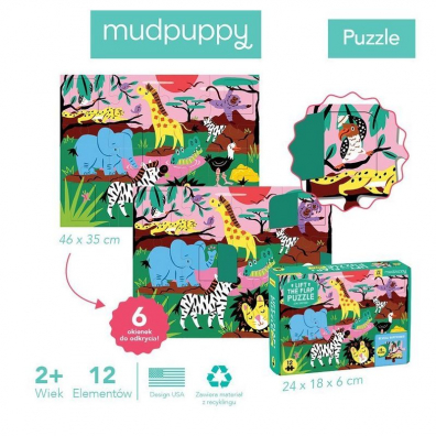 Puzzle z okienkami Safari 2+ Mudpuppy