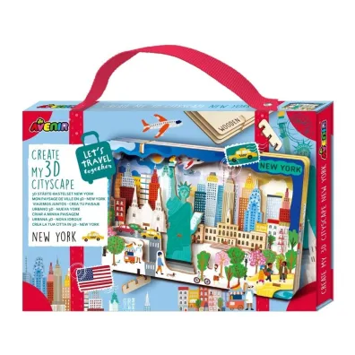 Puzzle drewniane 3D - Stw�rz pejza� miejski Nowy Jork Avenir