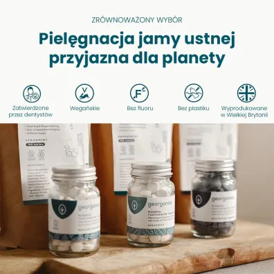Georganics Naturalne tabletki do mycia z�b�w, English Peppermint 120 tab.