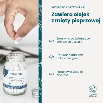 Georganics Naturalne tabletki do mycia z�b�w, English Peppermint 120 tab.