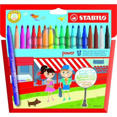 Stabilo Flamastry Power w etui 18 szt.