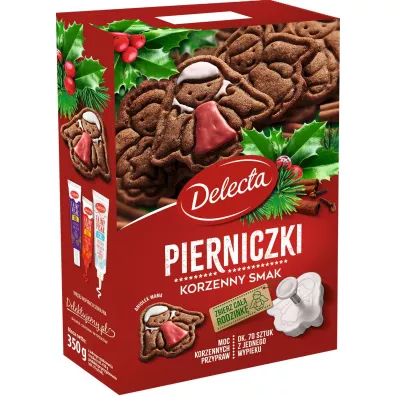 Delecta Pierniczki korzenne + foremki + Pisaki Zestaw 350 g + 3 x 30 g