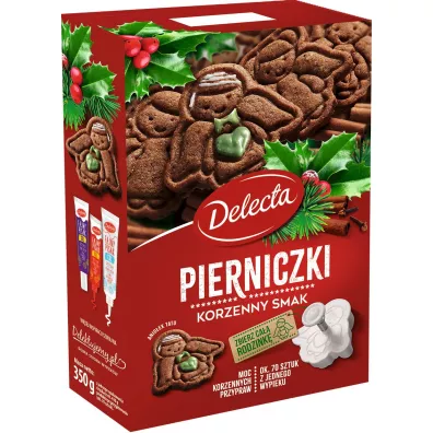 Delecta Pierniczki korzenne + foremki + Pisaki Zestaw 350 g + 3 x 30 g