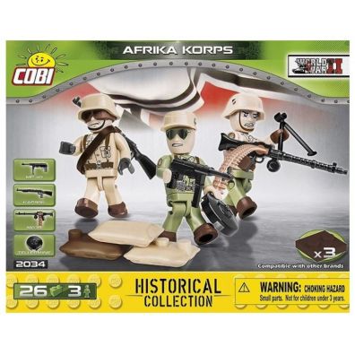 COBI 2034 Historical Collection WWII Afrika Korps - 3 figurki onierzy niemieckich 26 klockw