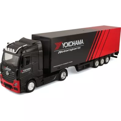 Bburago model street fire haulers with trailer mercenes benz actros gigaspace yokohama 1:43