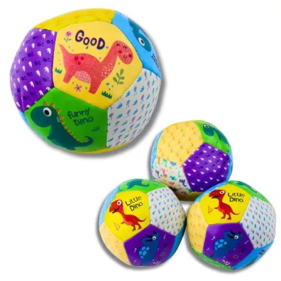 Pi�eczki mi�kkie z dinozaurami kolorowe 9cm LeanToys