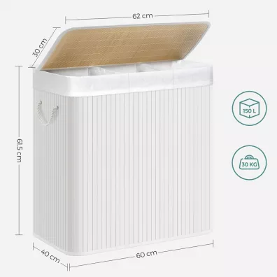 Songmics Kosz bambusowy stojcy 60 cm