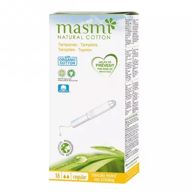 Masmi Tampons tampony z aplikatorem z baweny organicznej Regular 18 szt.