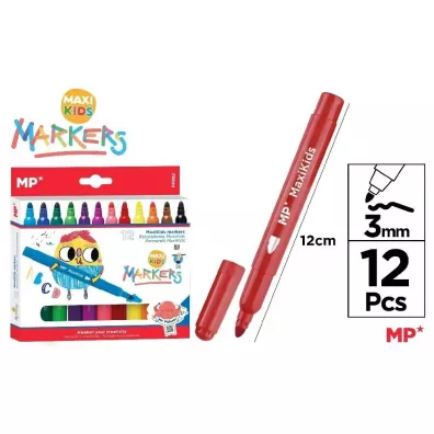 Mp Main Paper Flamastry Maxi Kids 12 kolor�w