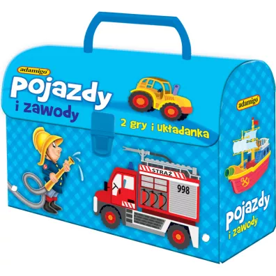 Pojazdy i zawody. Zestaw w kuferku Adamigo