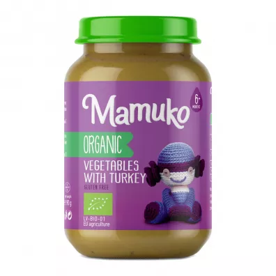 Mamuko Organiczny Obiadek Warzywa z Indykiem od 6 miesica 190 g Bio