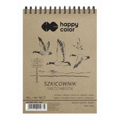 Happy Color Szkicownik na spirali PTAKI, A6, 90g, 80 arkuszy 80 kartek